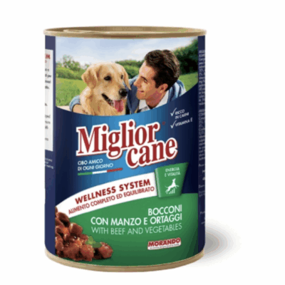 MIGLIOR CANE CHUNKS FOR DOG WITH BEEF AND VEGETABLES 405 G
